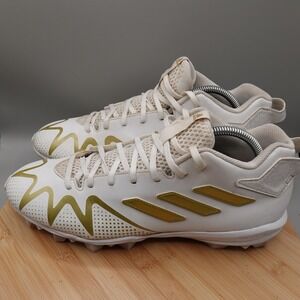 Adidas Cleats Mens 11.5 White Gold Freak Carbon Mid Football YYA 606001 Flaws